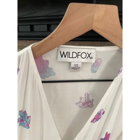 Wildfox Crystal Wrap Maxi Dress XS White Hippie Boho Festival - Picture 10 of 15